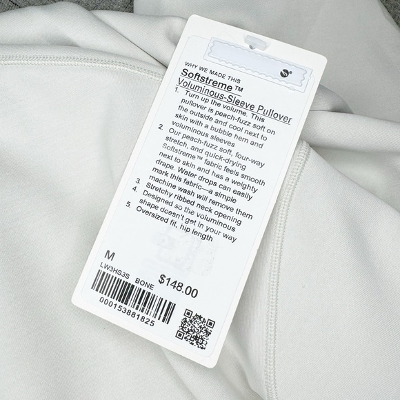 Lululemon Softstreme Voluminous Sleeve Pullover Bone Medium NWT - Picture 10 of 10
